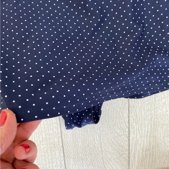 Tommy Hilfiger Navy with white polka dot halter style one piece swimsuit size 8 - Picture 9 of 10